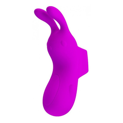 00544 | Dedeira Reacarregável em Silicone com Forma de Coelho, 7 Modos de Vibração e Função Memória - Pretty Love Finger Bunny