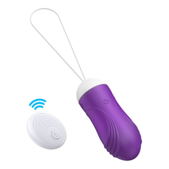 04541 | Cápsula Vibratória Recarregável em Silicone com Controle Remoto e 10 Modos de Vibração - Jump EGG - Roxo na internet