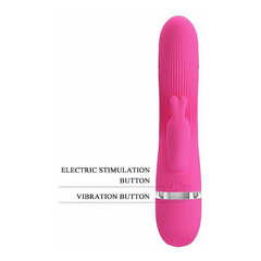 01000 | Vibrador em Silicone com 7 Modos de Vibração e Função de Eletro Choques - Pretty Love Ingram - 19,2 x 3,5 cm - loja online