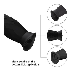 Imagem do 04265 | Estimulador de Clitóris com Língua com 7 Modos de Vibrações e 2 diferentes Capas de Silicone - Dibe Orgasm Clitoral - Preto