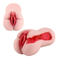 Imagem do 04072 | Masturbador com Formato Vagina e Texturas internas em CyberSkin - Red Meatball - Lábios Internos - 14 x 8 cm