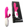 02885 | Vibrador com Detalhe de Glande com Estimulador Clitoriano e 10 Modos de Vibração - Super Mute Design - Magenta