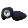 00214 | Plug Anal em Silicone no Formato Joia - Tamanho M - Seamless Butt Plug - Preto com Transparente