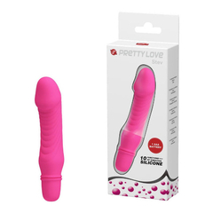 00723 | Mini Vibrador em Soft Touch com Glande, Textura Ondulada e 10 Modos de Vibração - Pretty Love Stev - Rosa Pink
