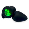 05098 | Plug Anal em Silicone no Formato Joia - Tamanho M - Seamless Butt Plug - Preto com Verde