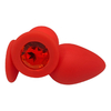 03585 | Plug Anal em Silicone no Formato Joia - Tamanho M - Seamless Butt Plug - Vermelho com Vermelho