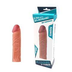 00364 | Capa Peniana Extensora e, TPE Ultra Macio com Glande Definida Preenchida e Veias Salientes - Pleasure X-Tender Series