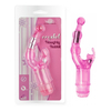 04414 | Vibrador Ponto G com Estimulador Clitoriano Multivelocidade - Crystal Naughty Rabbit - Rosa