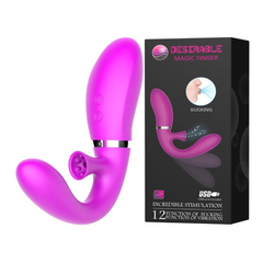 00804 | DESIRABLE MAGIC FINGER - VIBRADOR RECARREGÁVEL E FLEXÍVEL COM 12 MODOS DE VIBRAÇÃO E SUCÇÃO