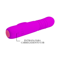 00816 | Vibrador Estimulador de Ponto G e Clitóris em Silicone com 4 Modos de Vibrações e Ponta com Movimento de Vai e Vem - Pretty Love Leopold