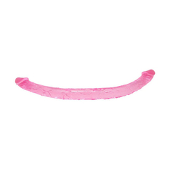 00811 | Prótese em Formato de Pênis Realístico com Glandes e Veias em Jelly - Lybaile Double Dones - Rosa - E-VARIEDADES