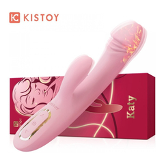 03626 | Vibrador com Estimulador de Clitóris Feito em Silicone Cirúrgico de Toque Aveludado Aquecimento - Kistoy Katy - Rosa - comprar online