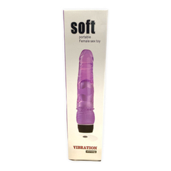 04290 | Vibrador de Ponto G no Formato de Pênis Realístico com Vibração Multivelocidade - Soft Portable Female Sex Toy - 11,7 x 3,5 cm - Roxo