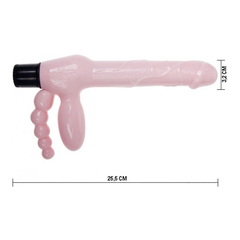 01749 | Pênis com Plug Vaginal e Anal Multivelocidade - Super Strapless Dildo - comprar online