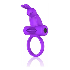 00421 | Anel Peniano Vibratório Com Estimulador Coelho Boreas - Dibe - Roxo - comprar online