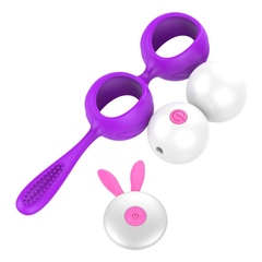 03322 | Bolas para Pompoar em Silicone com 12 Modos de Vibração e Controle Remoto Sem Fio - Vibrating Egg - Roxo - comprar online