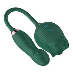 04597 | Vibrador Duplo Flexível Com 10 modos de Pulsação, 10 modos de Vibração e 10 Intensidades de Pulsação Em Sua Ponta - Verde na internet