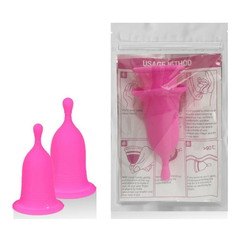 02698 | Kit Coletor Menstrual em Silicone - Rosa