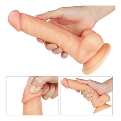 Imagem do 00280 | Prótese Realística com Glande Definida, Veias, Escroto e Ventosa - Lovetoy Ultra Soft Dude 8"