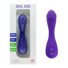 04004 | Vibrador Ponto G em Silicone Soft Touch com 10 Modos de Vibração - Devil Dick - 16,5 x 3,5 cm - Roxo