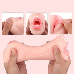 04645 | Masturbador Duplo que Simula Sexo Vaginal e Oral com Texturas Internas - S-Hande Baron-3
