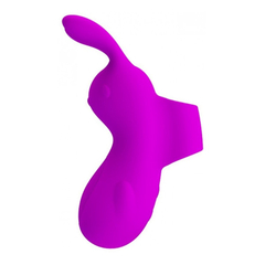 00544 | Dedeira Reacarregável em Silicone com Forma de Coelho, 7 Modos de Vibração e Função Memória - Pretty Love Finger Bunny - E-VARIEDADES