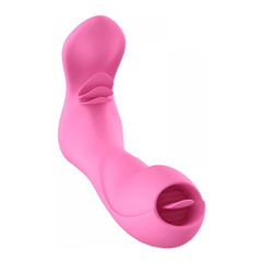 Imagem do 01638 | Vibrador Estimulador de Ponto G e Clitoris Recarregável, Feito em Silicone com 7 Modos de Vibrações e Modo de Auto Aquecimento - Dibe Sex Massager - Rosa