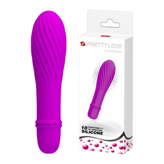 01914 | Mini Vibrador em Silicone com Relevo e 10 Modos de Vibrações - Pretty Love Solomon - Roxo