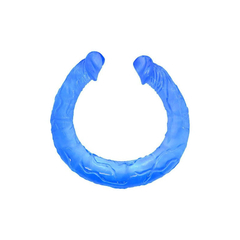 01620 | Prótese em Formato de Pênis Realístico com Glandes e Veias em Jelly - Lybaile Double Dones - Azul - comprar online