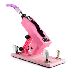 Imagem do 01380 | Máquina de Sexo Bivolt com Multivelocidade, 2 Próteses Penianas, Plug Anal em Jelly, Ventosas e Alça - Powerful Driving - Rosa