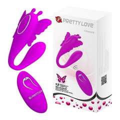 03136 | Vibrador de Casal Recarregável em Silicone com 12 Modos de Vibração e Controle Sem Fio - Pretty Love Chimera - comprar online