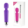 02118 | Womanizer Pleasure Wand - Massageador Recarregável com 20 modos de Vibração e Corpo Texturizado - 19 X 4 cm - Roxo