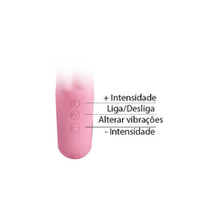 03857 | Vibrador Estimulador de Ponto G e Clitoris Recarregável com 7 Modos de Vibração - Pretty Love Chris | Valentine - Rosa Claro - loja online