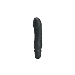04861 | Mini Vibrador em Soft Touch com Glande, Textura Ondulada e 10 Modos de Vibração - Pretty Love Stev - Preto - comprar online