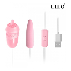 04846 | Cápsula Vibratória USB com 2 Bullets com 12 Modos de Língua Vai e Vem e Vibração - Lilo - Rosa - comprar online