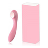 02008 | Vibrador Massageador que Esquenta e Esfria Recarregável com 3 Modos de Vibrações - 17 x 3,5 cm - Rosa Claro