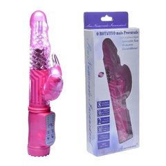 04931 | Vibrador Rabbit Rotativo com Estimulador Clitoriano, 8 Funções de Rotação e 36 Modos de Vibração - Pink