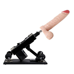 04070 | Máquina de Sexo com 2 Próteses em Forma de Pênis e 1 Prótese em Jelly - Powerful Driving II - Preto na internet