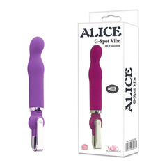 01763 | Alice - Vibrador Ponto G Recarregável em Silicone Soft Touch com 20 Modos de Vibração - 18 x 2,5 cm - Roxo