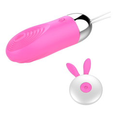 02840 | Vibrador Bullet com 12 Modos de Vibrações em Silicone Cirúrgico e ABS - Vibrating Egg - Rosa