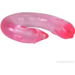 01027 | Prótese Dupla com Formato de Golfinho Flexível - Double Dolphin - 29,7 x 3 x 2,6 cm - Rosa - comprar online