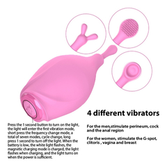 01639 | Sex Massager - Estimulador de Clitóris em Silicone com 4 Capas e 7 Modos de Vibrações - Rosa na internet