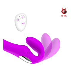 03922 | Penetrador Strapless com Plug Vaginal, Controle Remoto e 10 Níveis de Vibrações - NV Toys Roma - Roxo na internet