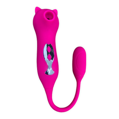 04206 | Vibrador com Estimulador Clitoriano e Ponto G com Formato de Gatinho com 10 Modos de Pulsação - Pink - comprar online