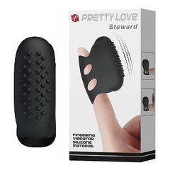 00622 | Capa Para Dedo em Silicone com Vibração e Textura Estimuladora - Pretty Love Steward