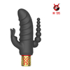 03828 | Vibrador Escalonado com Dois Plugs para Estímulo Duplo com 10 Modos de Vibrações - NV Toys Asta - Preto