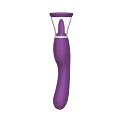 03267 | Vibrador Recarregável com Penetrador e Bomba Vaginal e Língua Estimuladora - comprar online