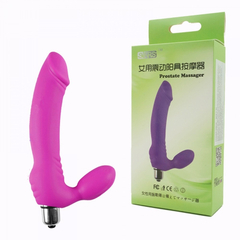 01952 | Estimulador de Próstata e Períneo em Silicone com 10 Modos de Vibrações e pode ser Usado como Strap On - Prostate Massager - Rosa