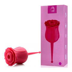 00152 | Estimulador de Clitóris Recarregável Formato Rosa com 7 Modos de Vibração e 5 Modos de Ondas de Pressão