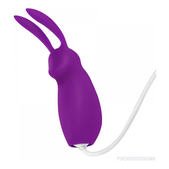 00348 | Cápsula Vibratória com Formato de Coelho Feito em Silicone Soft Touch, 20 Modos de Vibração e Controle com Fio - Roxo - comprar online